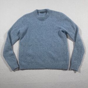 Saks Fifth Avenue Sweater Womens XL Blue Lambs‎ Wool Blend Pullover Crew Neck